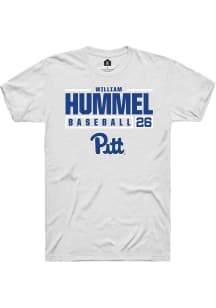 William Hummel White Pitt Panthers NIL Stacked Box Short Sleeve T Shirt