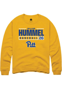 William Hummel Rally Mens Gold Pitt Panthers NIL Stacked Box Crew Sweatshirt