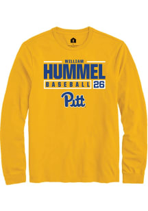 William Hummel Rally Mens Gold Pitt Panthers NIL Stacked Box Tee