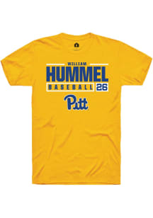 William Hummel Gold Pitt Panthers NIL Stacked Box Short Sleeve T Shirt