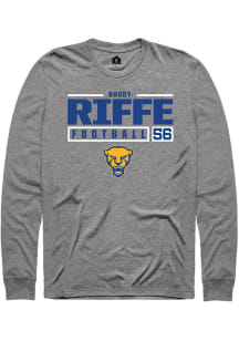 Brody Riffe  Pitt Panthers Grey Rally NIL Stacked Box Long Sleeve T Shirt