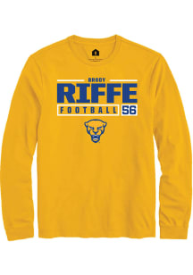 Brody Riffe  Pitt Panthers Gold Rally NIL Stacked Box Long Sleeve T Shirt