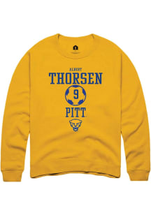 Albert Thorsen Rally Mens Gold Pitt Panthers NIL Sport Icon Crew Sweatshirt