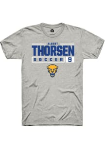 Albert Thorsen Ash Pitt Panthers NIL Stacked Box Short Sleeve T Shirt