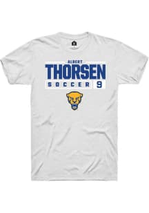 Albert Thorsen White Pitt Panthers NIL Stacked Box Short Sleeve T Shirt