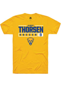 Albert Thorsen Gold Pitt Panthers NIL Stacked Box Short Sleeve T Shirt