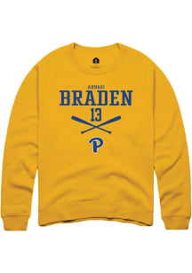 Ahmari Braden Rally Mens Gold Pitt Panthers NIL Sport Icon Crew Sweatshirt