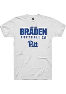 Ahmari Braden White Pitt Panthers NIL Stacked Box Short Sleeve T Shirt