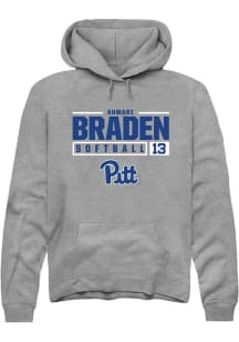 Ahmari Braden Rally Mens Graphite Pitt Panthers NIL Stacked Box Hooded Sweatshirt