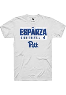 Kk Esparza White Pitt Panthers NIL Stacked Box Short Sleeve T Shirt