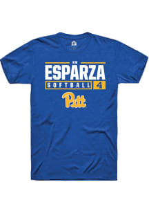 Kk Esparza Blue Pitt Panthers NIL Stacked Box Short Sleeve T Shirt