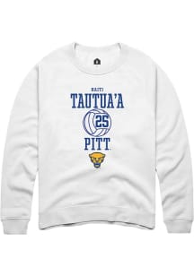 Haiti Tautua’a Rally Mens White Pitt Panthers NIL Sport Icon Crew Sweatshirt