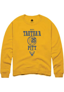 Haiti Tautua’a Rally Mens Gold Pitt Panthers NIL Sport Icon Crew Sweatshirt