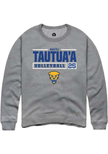 Haiti Tautua’a Rally Mens Graphite Pitt Panthers NIL Stacked Box Crew Sweatshirt