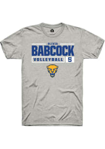 Olivia Babcock Ash Pitt Panthers NIL Stacked Box Short Sleeve T Shirt