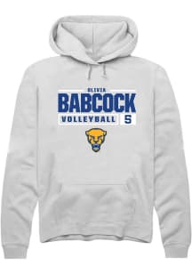 Olivia Babcock Rally Mens White Pitt Panthers NIL Stacked Box Hooded Sweatshirt