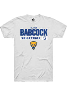 Olivia Babcock White Pitt Panthers NIL Stacked Box Short Sleeve T Shirt