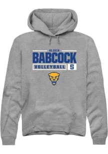 Olivia Babcock Rally Mens Graphite Pitt Panthers NIL Stacked Box Hooded Sweatshirt