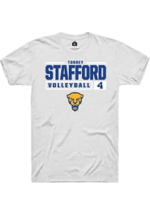 Torrey Stafford White Pitt Panthers NIL Stacked Box Short Sleeve T Shirt