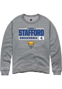 Torrey Stafford Rally Mens Graphite Pitt Panthers NIL Stacked Box Crew Sweatshirt