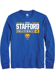 Torrey Stafford Rally Mens Blue Pitt Panthers NIL Stacked Box Tee