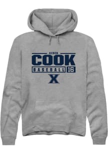 Aiden Cook  Rally Xavier Musketeers Mens Graphite NIL Stacked Box Long Sleeve Hoodie