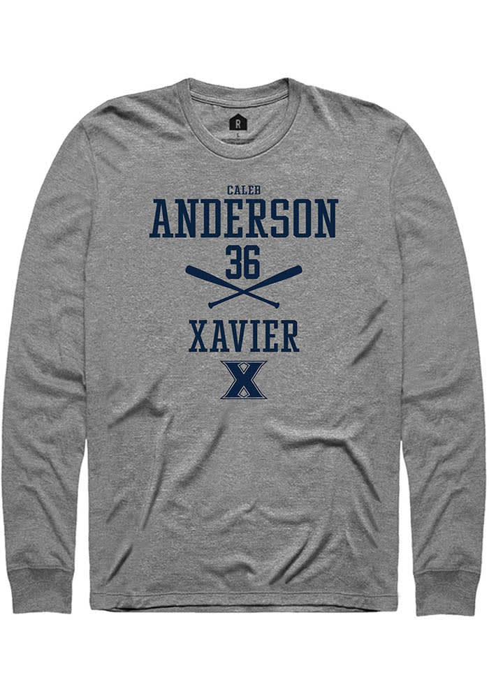 Caleb Anderson  Xavier Musketeers Graphite Rally NIL Sport Icon Long Sleeve T Shirt