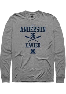 Caleb Anderson  Xavier Musketeers Graphite Rally NIL Sport Icon Long Sleeve T Shirt