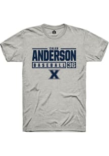 Caleb Anderson  Xavier Musketeers Ash Rally NIL Stacked Box Short Sleeve T Shirt