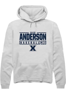 Caleb Anderson  Rally Xavier Musketeers Mens White NIL Stacked Box Long Sleeve Hoodie