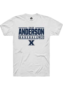 Caleb Anderson  Xavier Musketeers White Rally NIL Stacked Box Short Sleeve T Shirt