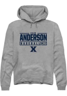 Caleb Anderson  Rally Xavier Musketeers Mens Graphite NIL Stacked Box Long Sleeve Hoodie