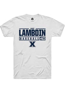 Jake Lambdin  Xavier Musketeers White Rally NIL Stacked Box Short Sleeve T Shirt