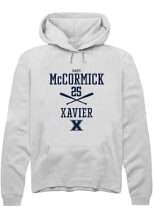 Matt McCormick  Rally Xavier Musketeers Mens White NIL Sport Icon Long Sleeve Hoodie