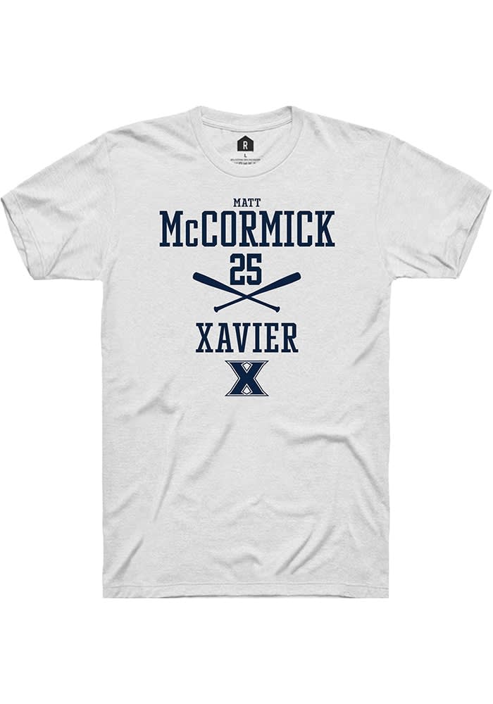 Matt McCormick  Xavier Musketeers White Rally NIL Sport Icon Short Sleeve T Shirt