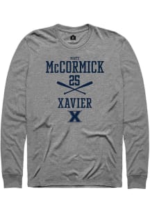 Matt McCormick  Xavier Musketeers Graphite Rally NIL Sport Icon Long Sleeve T Shirt