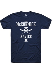 Matt McCormick  Xavier Musketeers Navy Blue Rally NIL Sport Icon Short Sleeve T Shirt