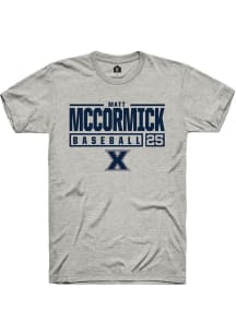 Matt McCormick  Xavier Musketeers Ash Rally NIL Stacked Box Short Sleeve T Shirt