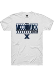 Matt McCormick  Xavier Musketeers White Rally NIL Stacked Box Short Sleeve T Shirt