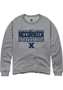 Matt McCormick  Rally Xavier Musketeers Mens Graphite NIL Stacked Box Long Sleeve Crew Sweatshir..