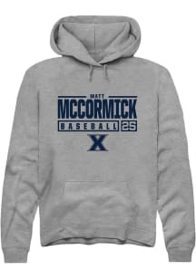 Matt McCormick  Rally Xavier Musketeers Mens Graphite NIL Stacked Box Long Sleeve Hoodie