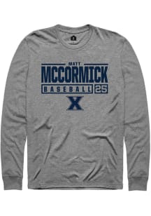 Matt McCormick  Xavier Musketeers Graphite Rally NIL Stacked Box Long Sleeve T Shirt