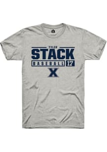 Tyler Stack  Xavier Musketeers Ash Rally NIL Stacked Box Short Sleeve T Shirt