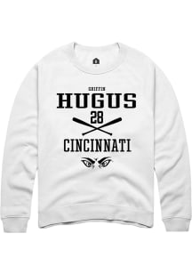 Griffin Hugus  Rally Cincinnati Bearcats Mens White NIL Sport Icon Long Sleeve Crew Sweatshirt