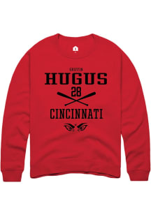 Griffin Hugus  Rally Cincinnati Bearcats Mens Red NIL Sport Icon Long Sleeve Crew Sweatshirt