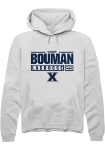 Gabby Bouman  Rally Xavier Musketeers Mens White NIL Stacked Box Long Sleeve Hoodie