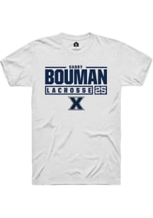 Gabby Bouman  Xavier Musketeers White Rally NIL Stacked Box Short Sleeve T Shirt