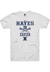 Lily Hayes  Xavier Musketeers White Rally NIL Sport Icon Short Sleeve T Shirt