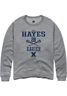 Lily Hayes  Rally Xavier Musketeers Mens Graphite NIL Sport Icon Long Sleeve Crew Sweatshirt