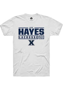 Lily Hayes  Xavier Musketeers White Rally NIL Stacked Box Short Sleeve T Shirt